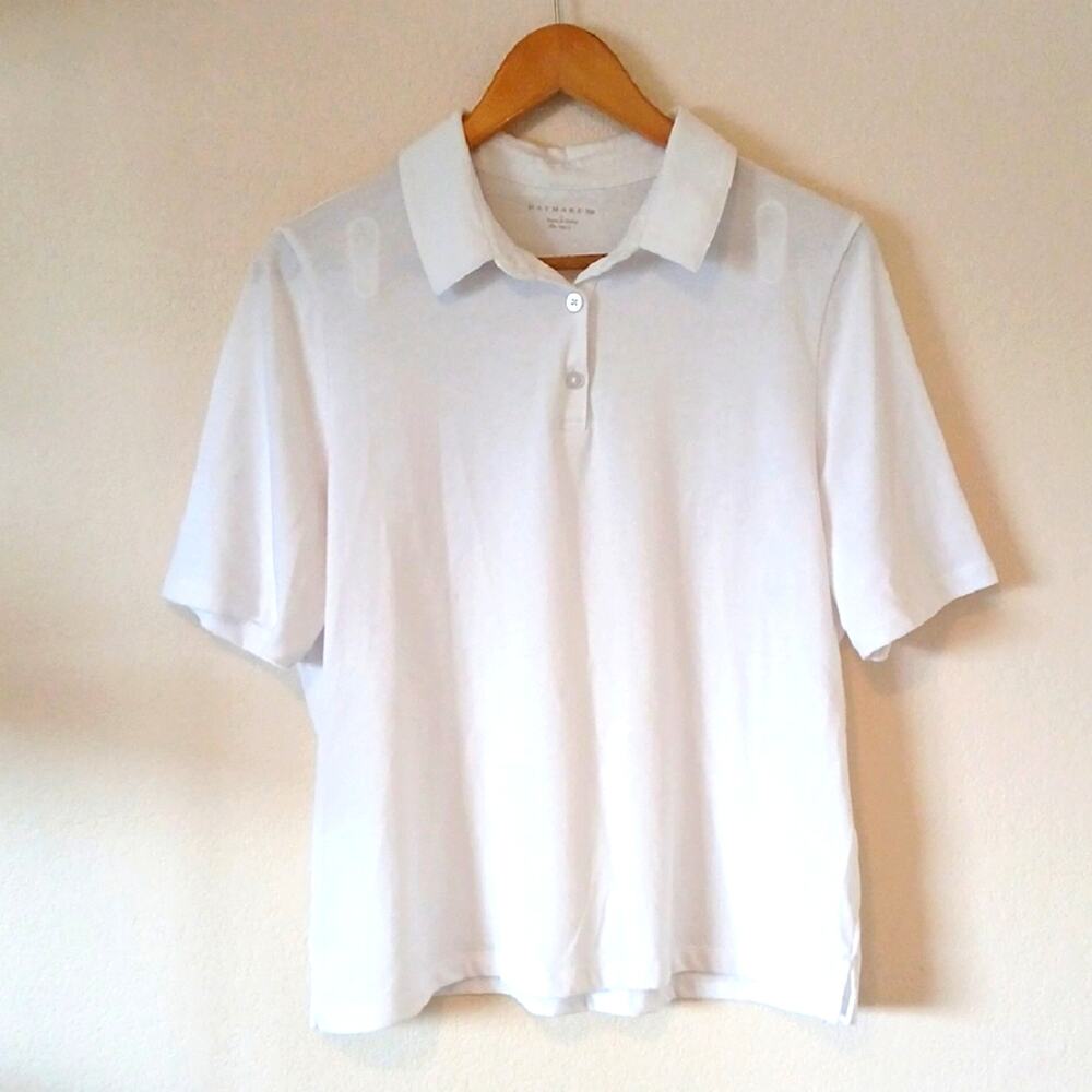 Haymaker White Polo Shirt Boxy Cut Size Large